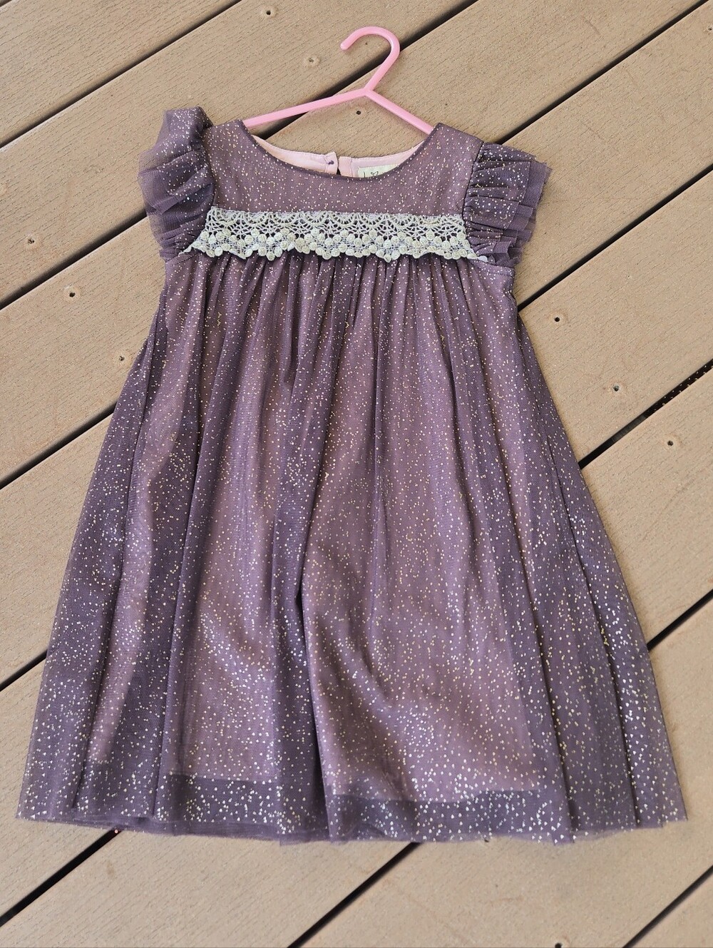 I ♡ next Girls' Sparkle Tulle Dress in Mauve and Gold